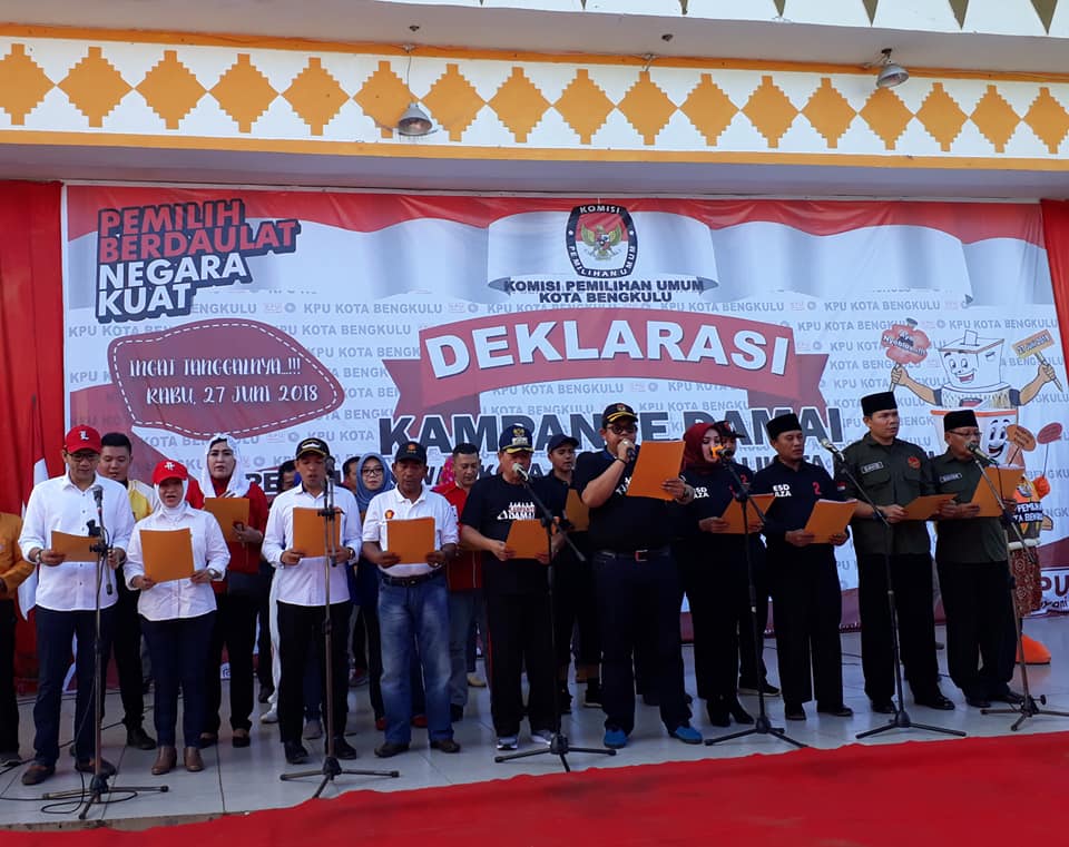Deklarasi Kampanye Damai KPU Kota Bengkulu Berlangsung Meriah