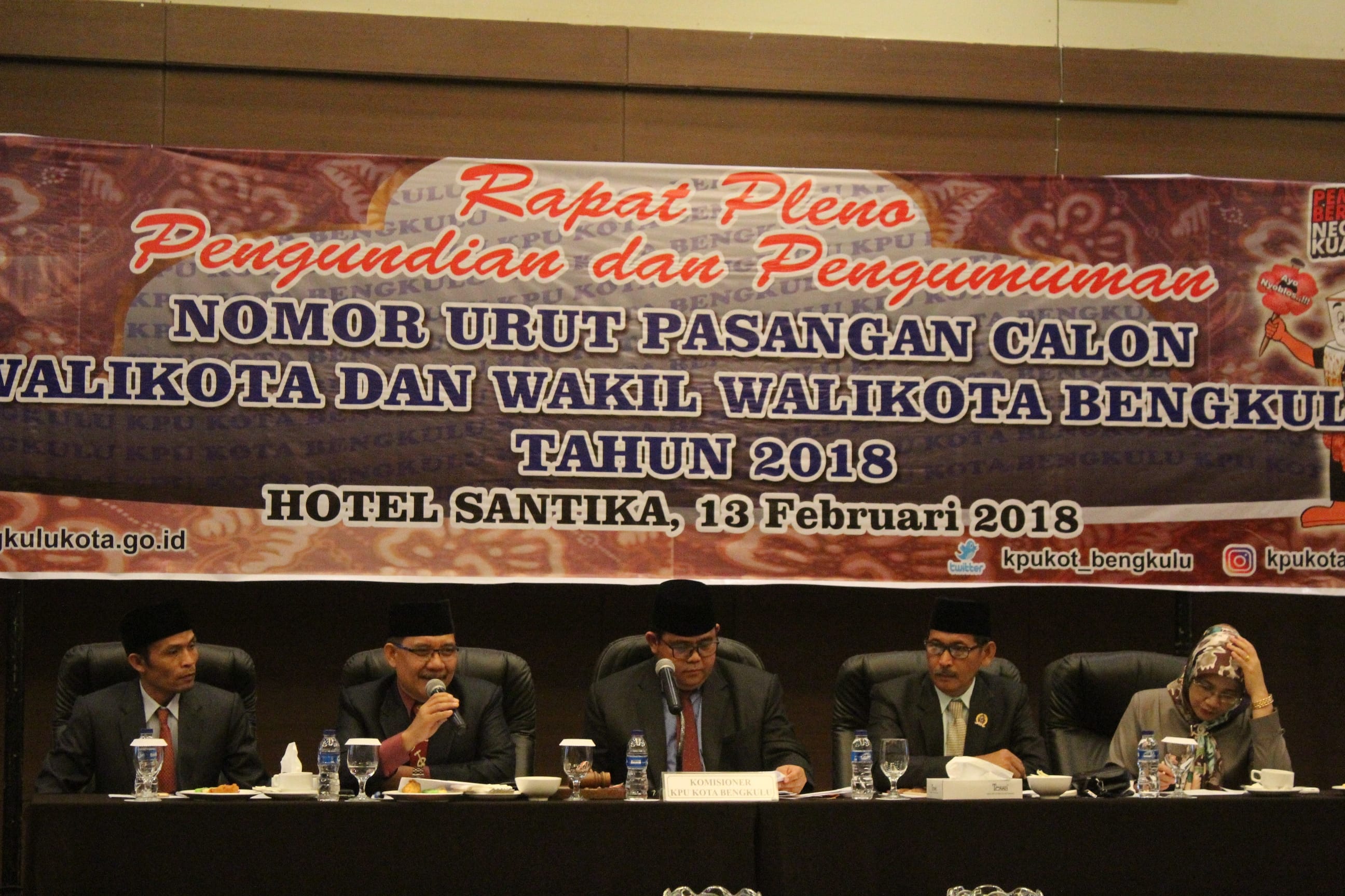 KPU Kota Gelar Pengundian Nomor Urut Peserta Pilwakot