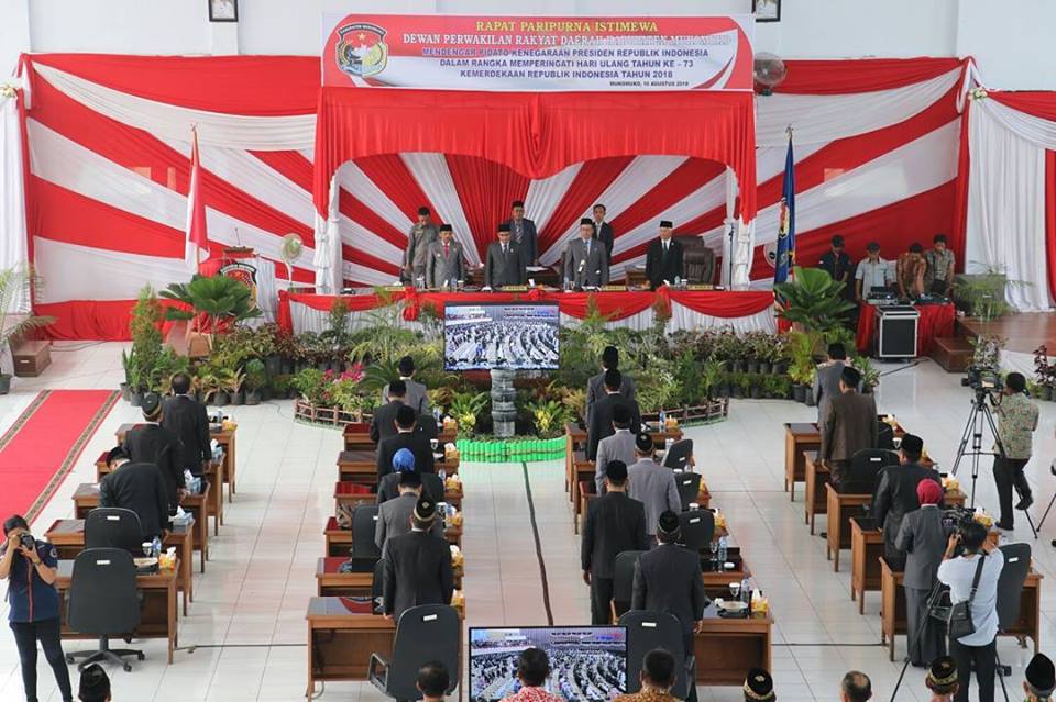 DPRD Mukomuko Gelar Paripurna Istimewa HUT RI Ke-73 Dengan Agenda Mendengarkan Pidato Presiden