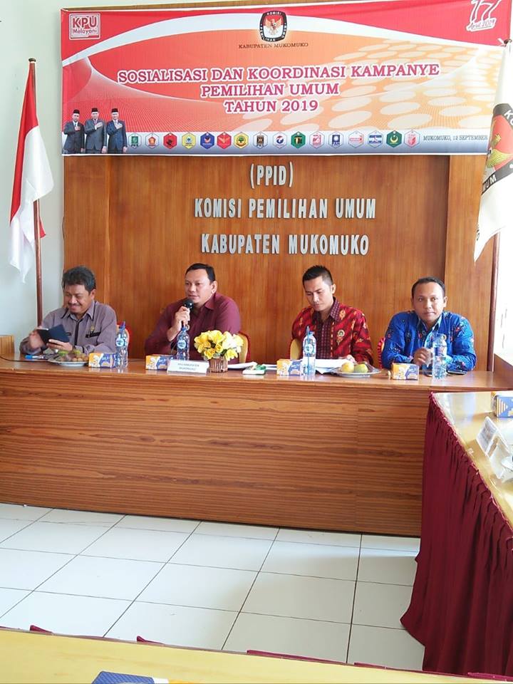 KPU Mukomuko Gelar Sosialiasi dan Koordinasi Kampaye Pemilihan Umum 2019