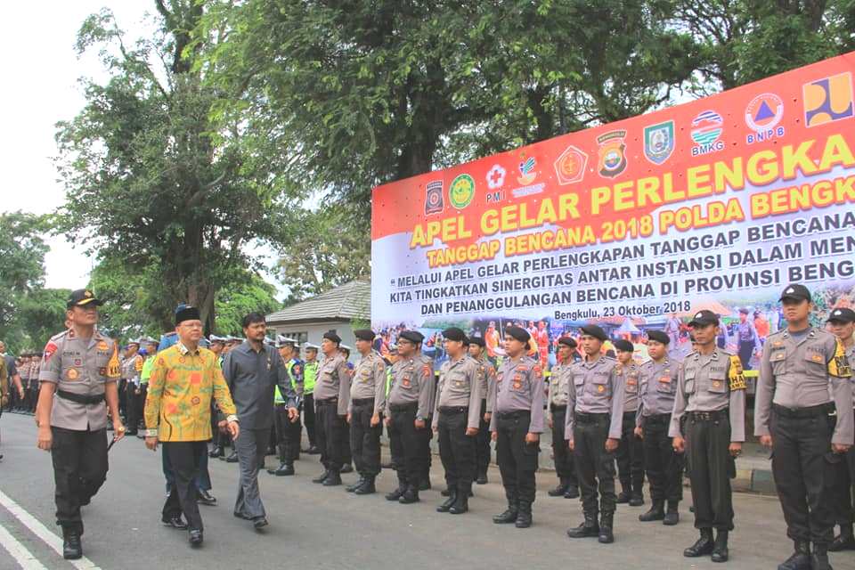 Polda Bengkulu Gelar Apel Kelengkapan Tanggap Bencana