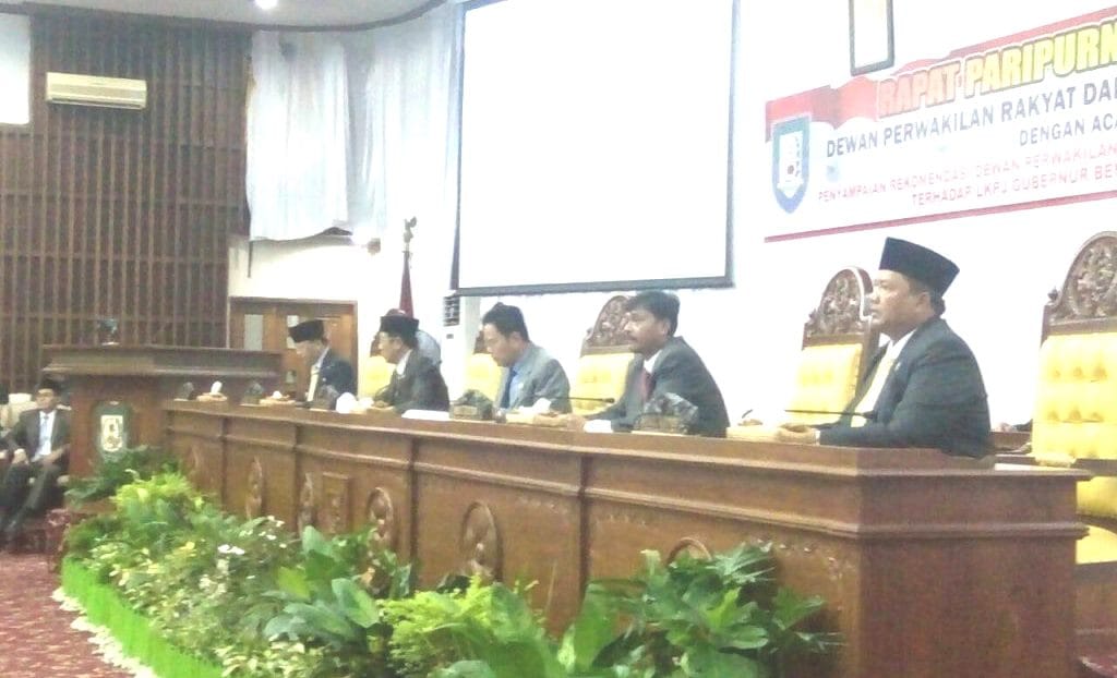 Paripurna Penyampaian Rekomendasi DPRD Terhadap LKPJ Gubernur Bengkulu Tahun 2017