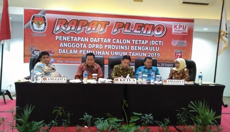 KPU Provinsi Bengkulu Tetapkan 616 DCT