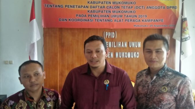 KPU Mukomuko Umumkan DCT Pileg Tahun 2019