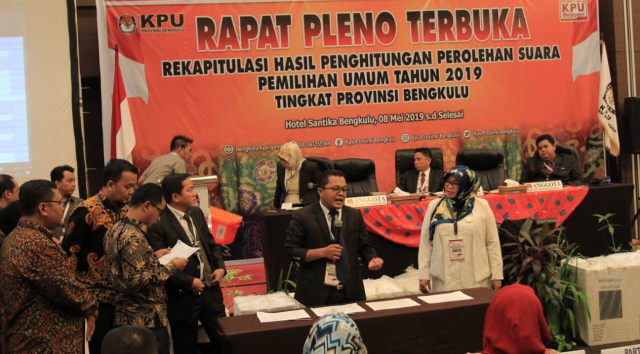 Pleno Terbuka KPU Provinsi Bengkulu Berlangsung Kondusif