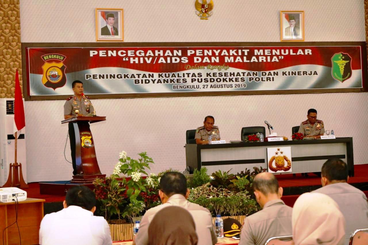 Cegah Penyakit Menular, Pusdokkes Polri Sosialisasi di Polda Bengkulu
