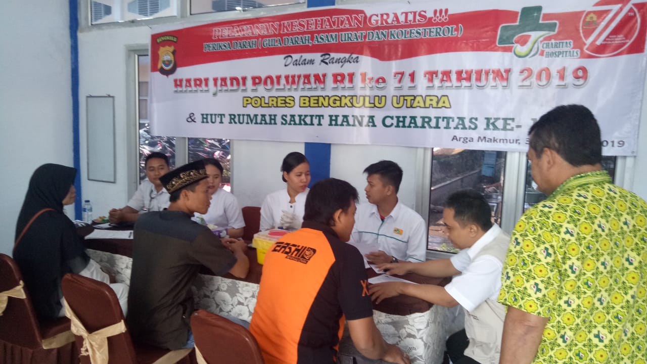 HUT Polwan Ke-71,Polres Bengkulu Utara Gelar Yankes Gratis