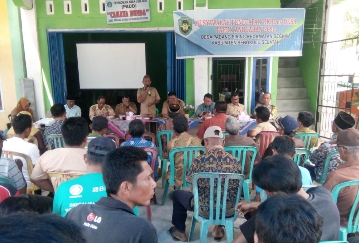 Desa Padang Siring Seginim Laksanakan Musyawarah RKPDes Tahun 2020