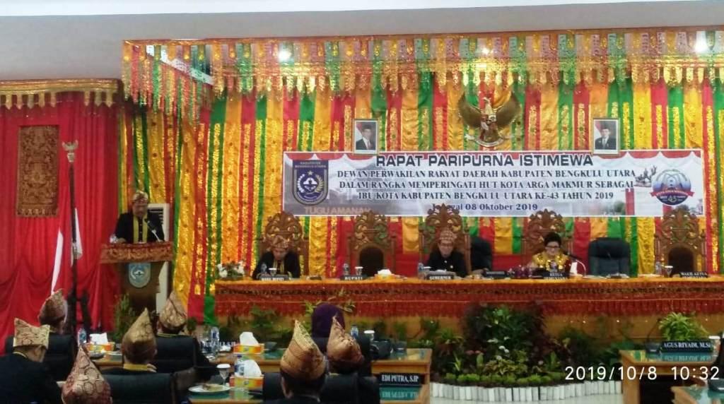 DPRD BU Gelar Paripurna Istimewa HUT Kota Argamakmur ke-43