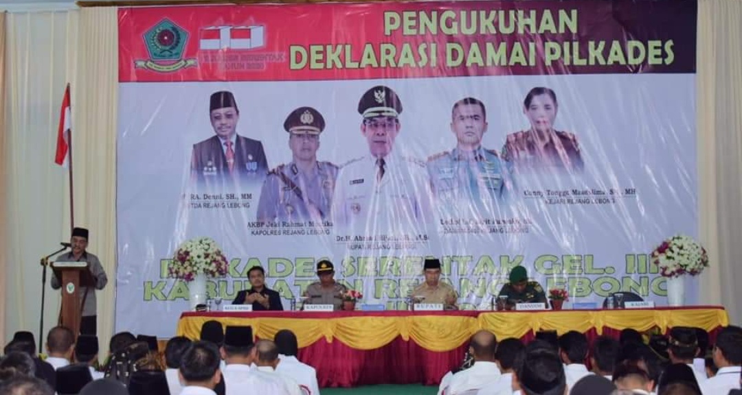 Pertama di Bengkulu, Pemkab Rejang Lebong Deklarasi Damai Pilkades 2020