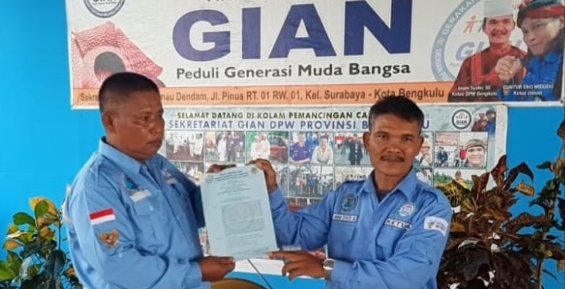 DPW GIAN Bengkulu Serahkan SK Kepengurusan ke DPD Benteng