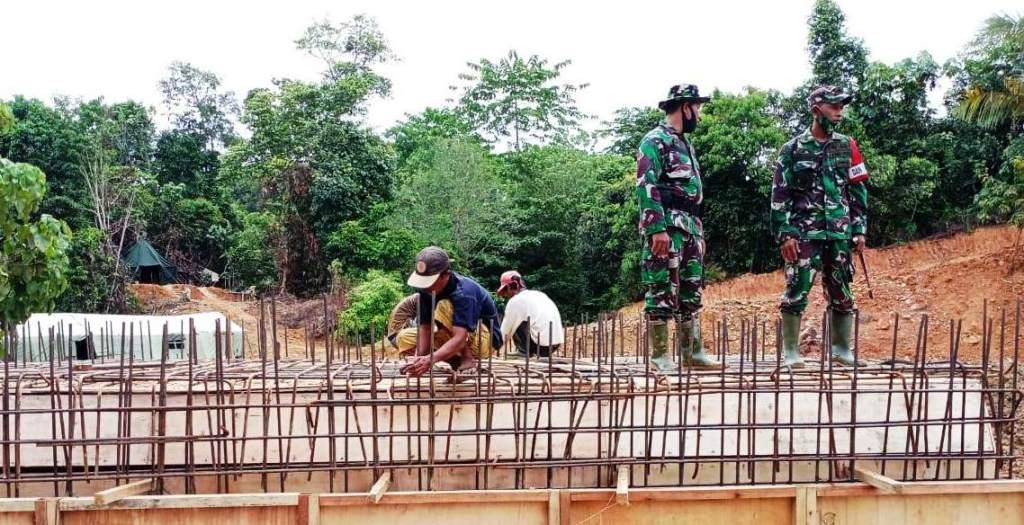 Dansatgas TMMD Kodim 0105/Abar Tinjau Pengerjaan Box Culvert