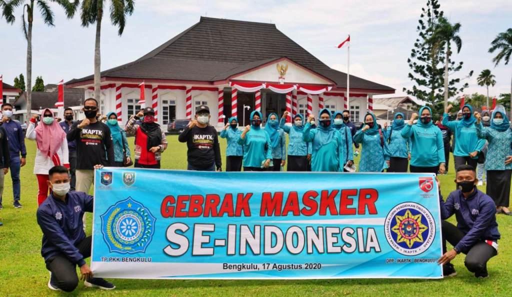 TP PKK dan IKAPTK Bengkulu Gelar Gebrak Masker Serentak se-Indonesia