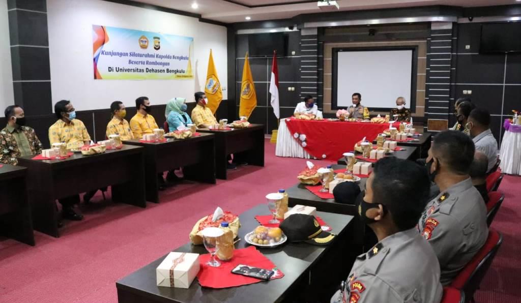 Kapolda Bengkulu Silahturahmi ke Unived, Bahas Kamtibmas Hingga Kuliah Anggota Polri