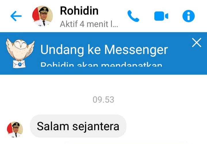 Beredar Akun Palsu Gubernur Rohidin Mersyah, Masyarakat Diminta Waspada