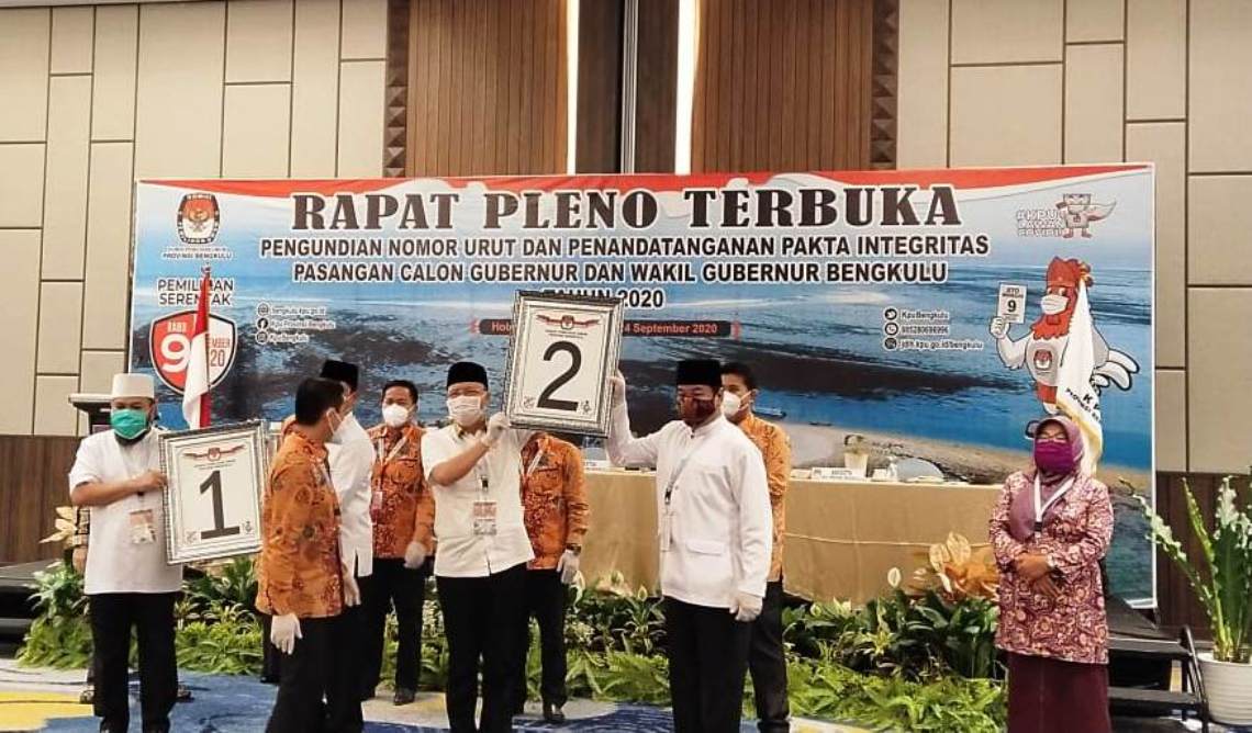 Hasil Undian Nomor Urut Paslon Pilkada Bengkulu