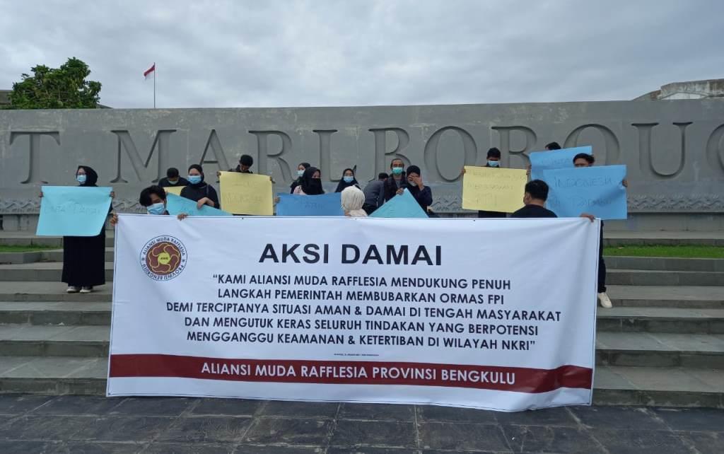 Aksi Damai: Aliansi Muda Rafflesia Dukung Langkah Pemerintah Bubarkan FPI