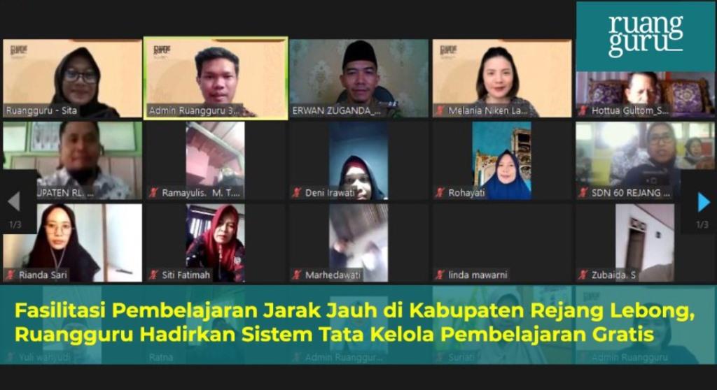Fasilitasi PJJ di Rejang Lebong, Ruangguru Hadirkan Sistem Tata Kelola Pembelajaran Gratis