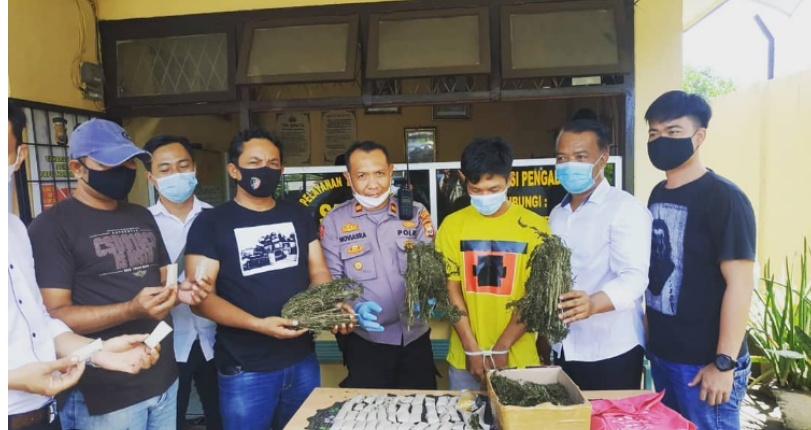 Polsek Ratu Agung Tangkap Pemuda Miliki 2 Kg Ganja