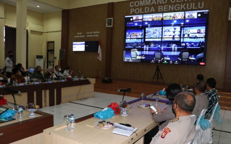 Kapolda Bengkulu Ikuti Launching Tilang Elektronik