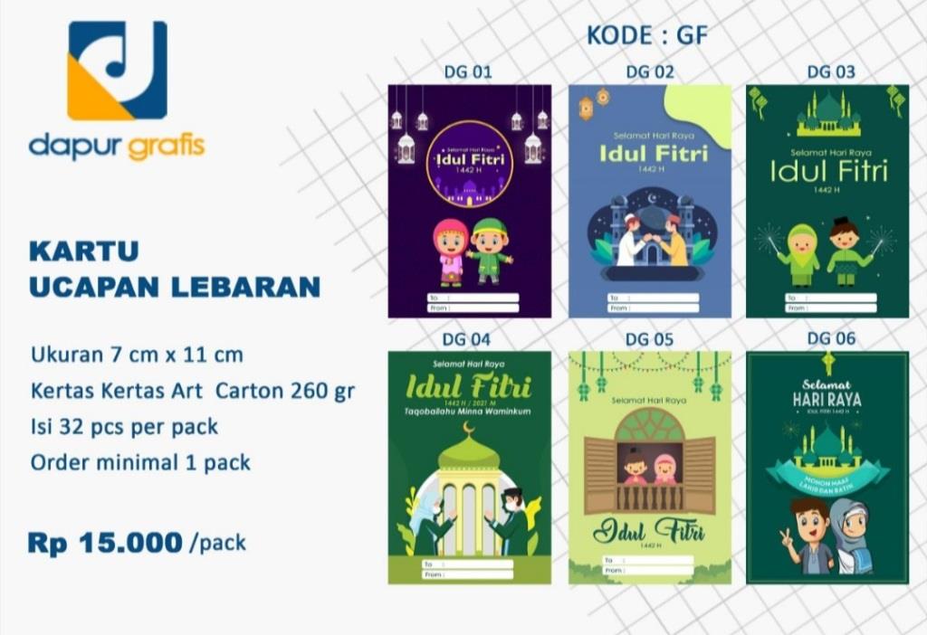 Ispirasi Desain Kartu Ucapan Lebaran by Dapur Grafis, Yuk Order! Harga Mulai Rp 15 Ribu