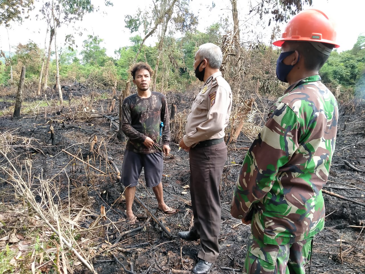 Patroli Karhutla, Koramil dan Polsek Toho Temukan 0,4 Hektar Lahan Kosong Terbakar