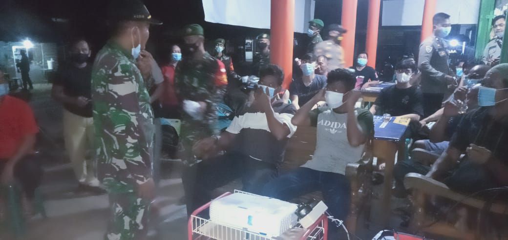 Kegiatan Koramil Toho Gencarkan Patroli Malam Cegah Covid -19