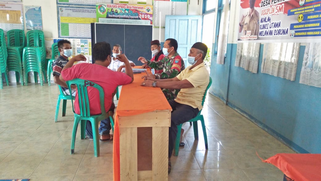 Koramil Pinyuh Arahkan Anggota PPKM dan Tinjau Posko PPKM di Peniraman