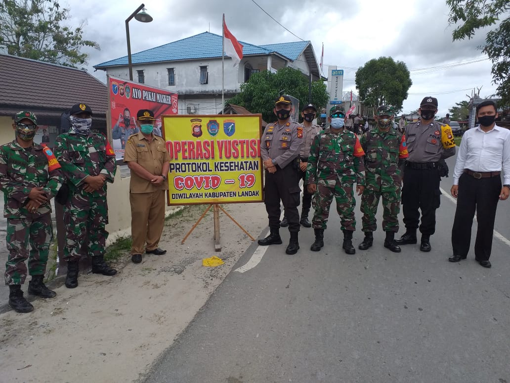 Operasi Yustisi Koramil Mandor Cegah Penyebaran Covid-19