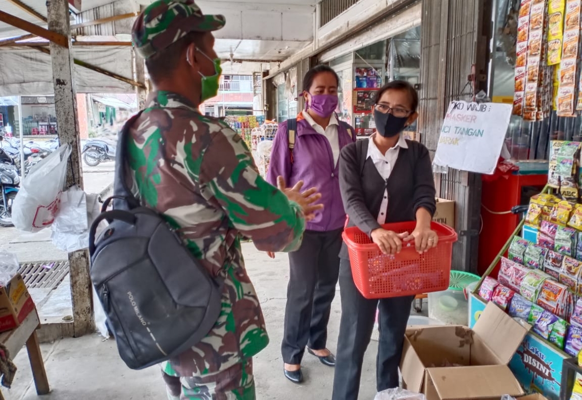 Dandim 1201 Imbau Warga Disiplin Patuhi Prokes di Pasar