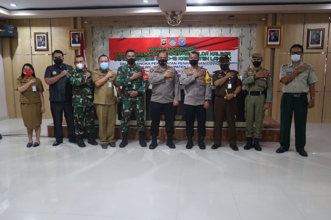 Dandim 1201 Hadiri Rakor Asistensi Dan Supervisi Bersama Tim Satgas Covid-19