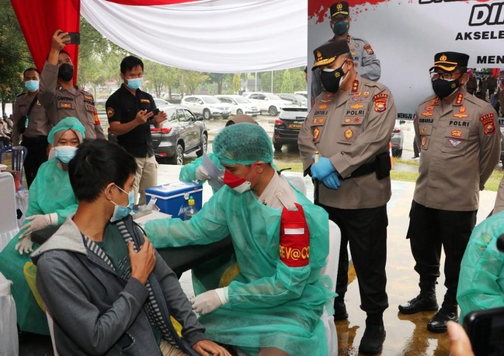 Percepat Tangani Covid-19, Polda Bengkulu Kembali Gelar Vaksinasi Massal