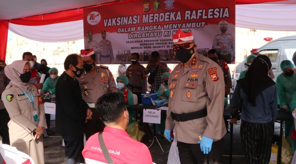 Polda Bengkulu Kembali Gelar Serbuan Vaksinasi Merdeka