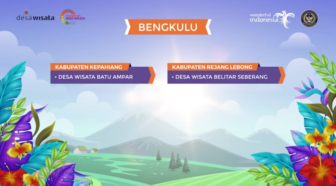 Dua Desa di Bengkulu Masuk 100 Besar ADWI 2021