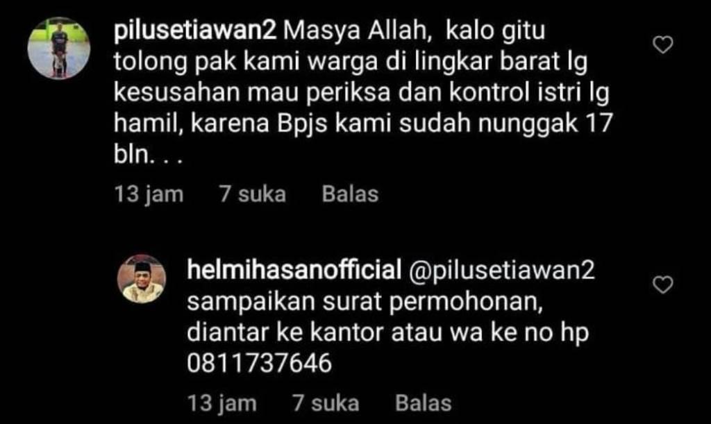 Cukup Ngadu via Medsos Wali Kota, Biaya Persalinan Warga Lingkar Barat Langsung Tuntas