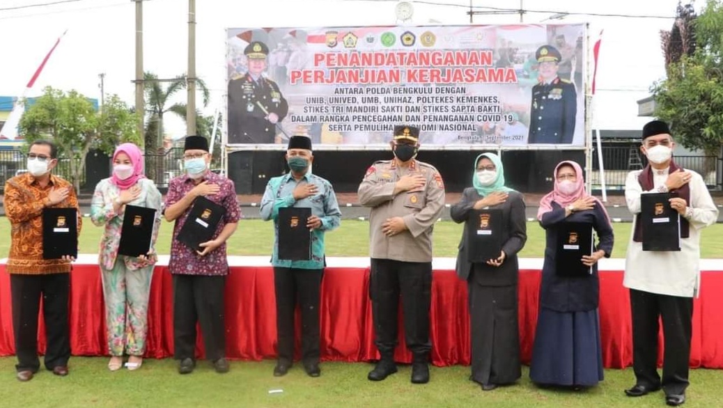 Polda Bengkulu dan 7 Perguruan Tinggi Kerja Sama Tangani Covid-19