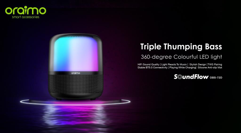 Oraimo Merilis Speaker SoundFlow Seri OBS-72D