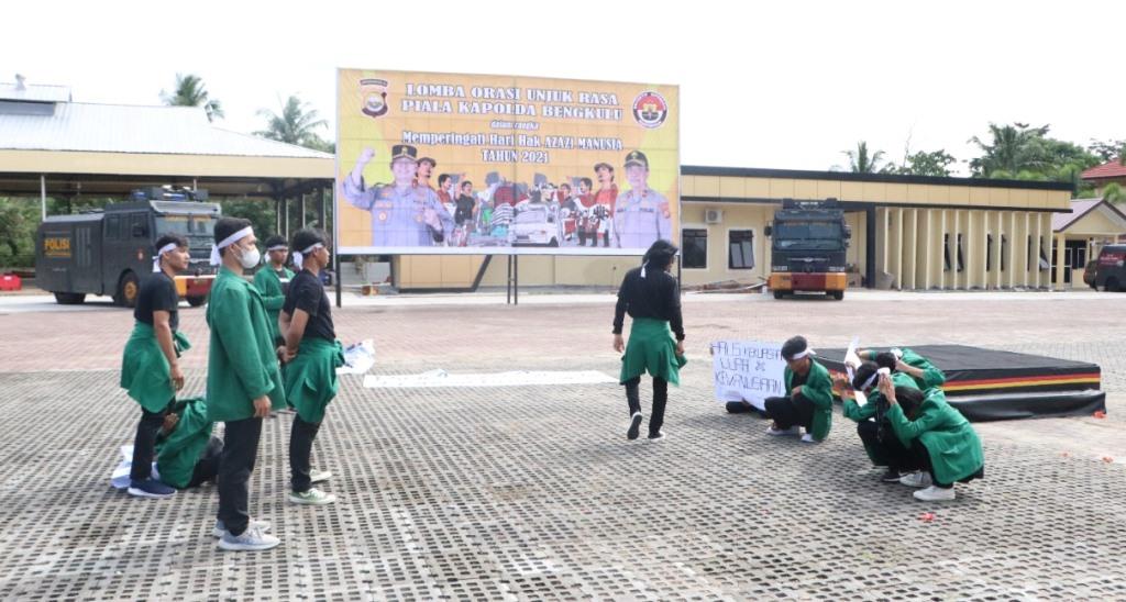 BEM UMB Juara Lomba Orasi Hari HAM se-Dunia yang Digelar Polda Bengkulu