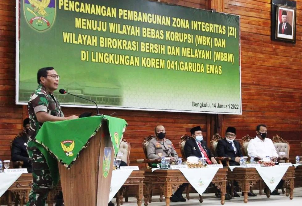 Korem 041/Gamas Laksanakan Pencanangan Zona Integritas