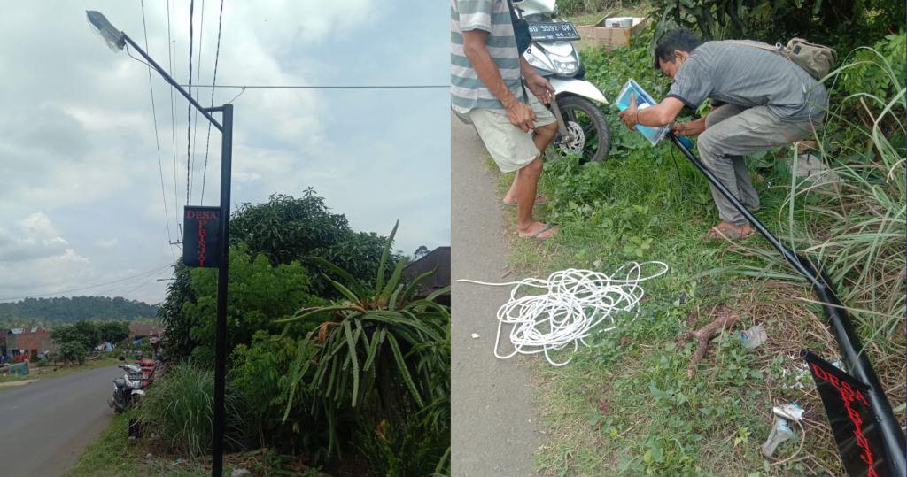 Kades Peraduan Binjai Pastikan Pekerjaan Lampu Jalan Segera Tuntas
