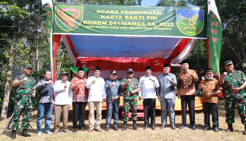 Hadiri Pembukaan Karya Bakti TNI, Jonaidi: Pembangunan Infrastruktur Sangat Vital