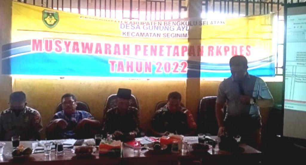 Pemdes Gunung Ayu Gelar Musdesus Tetapkan KPM BLT-DD & RKPdes 2022