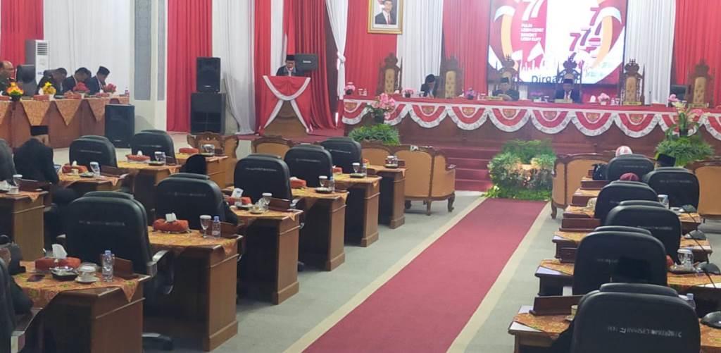 Gelar Rapat Paripuran HUT RI ke-77, DPRD Lebong Ajak Warga Bangkitkan Nasionalisme untuk Pembangunan