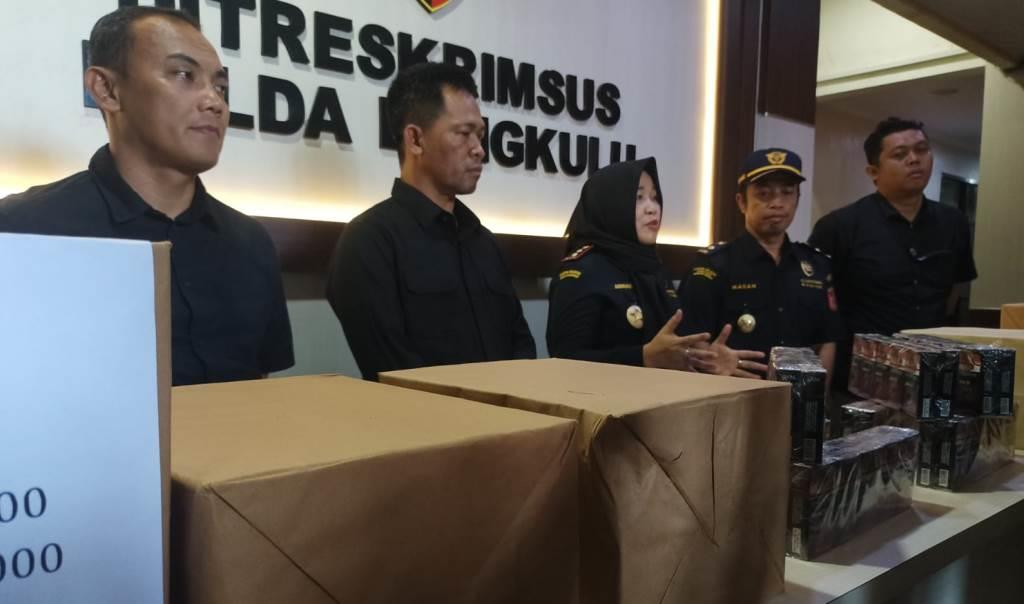 Polda Bengkulu Amankan 2 Juta Batang Rokok Tanpa Cukai