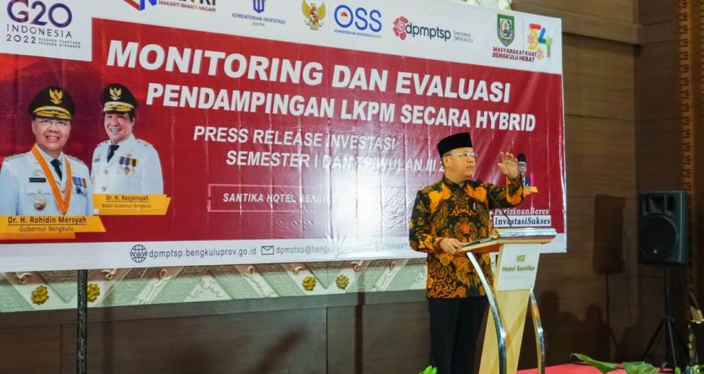 Realisasi Investasi Terus Meningkat, Gubernur Rohidin Tekankan Sinergi DPMPTSP