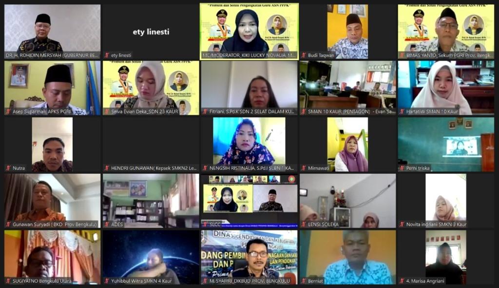 Gubernur Rohidin Jelaskan Permasalahan PPPK dan Honorer di Webinar PGRI