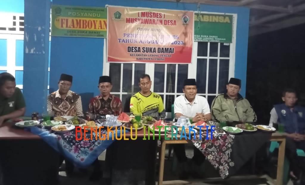 Pemdesa Suka Damai Lebong Sahkan APBDes Tahun 2023