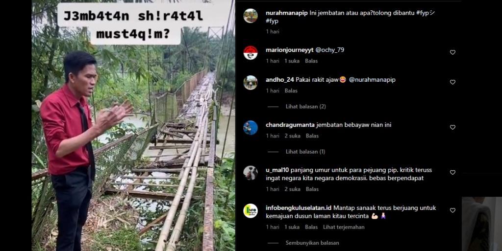 Ada Jembatan ‘Shiratal Mustaqim’ di Bengkulu Selatan