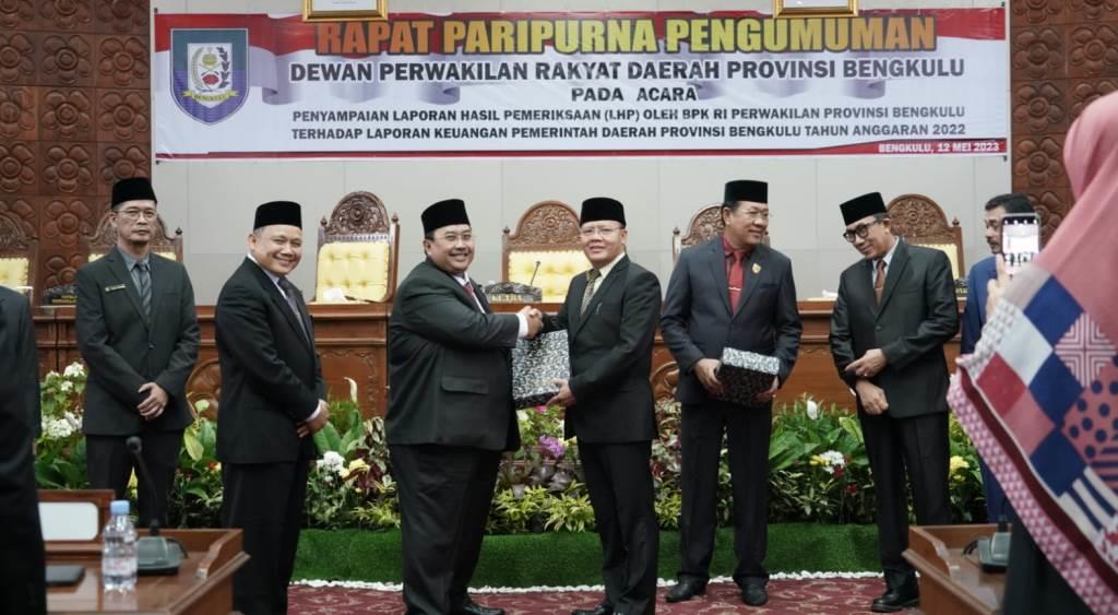 Pemprov Bengkulu Kembali Raih Opini WTP untuk ke-6 Kalinya