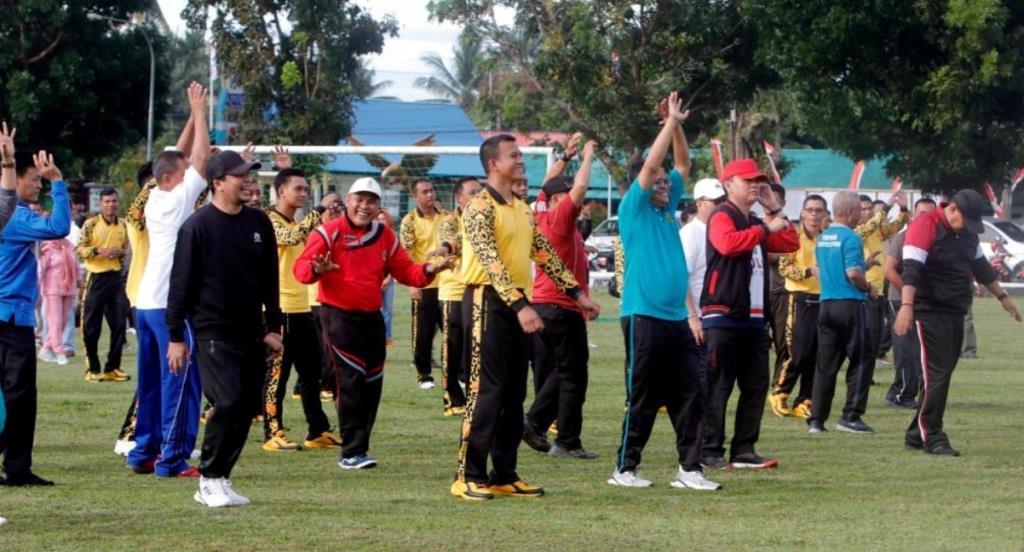 Sambut HUT Kaur ke-20, Dispora Gelar Senam Bersama